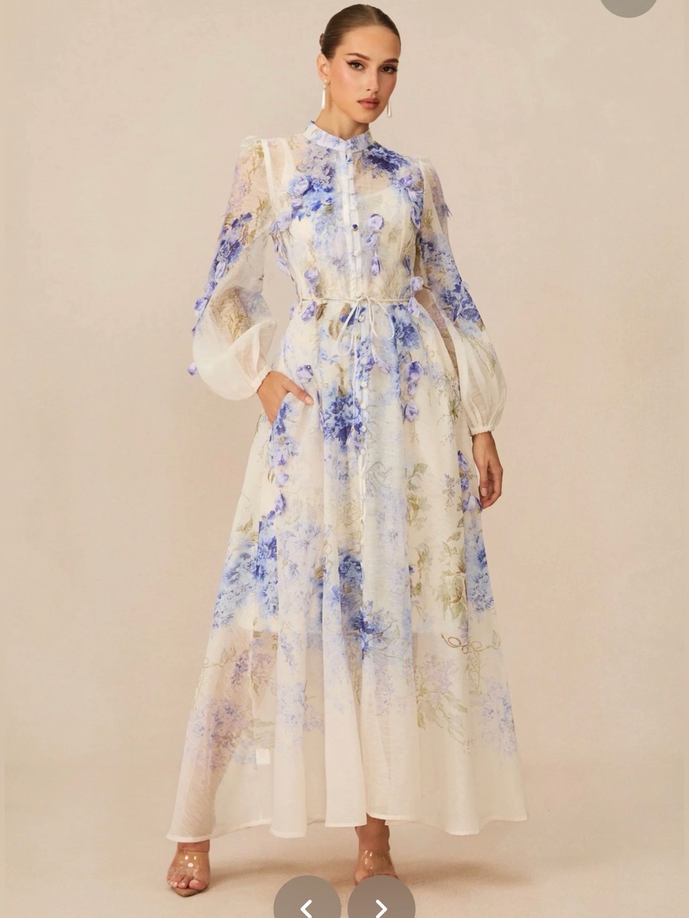 Sunfere Blue Floral Moment of Beauty Maxi Dress | Multiple Sizes Available